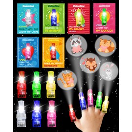 Bnsikun Valentines Day Gifts for Kids, 24pcs Finger Lights Valentines Party Favors Classroom Gifts Valentines Light Up Bulk Toys Party Favors Supplies Valentines Exchange Goodie Bag Fillers Treats