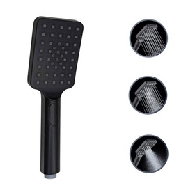 ENKI, E25, Modern Square Multi Function Hand Shower 3 Setting, Black