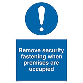 Pack of five - Remove Security When Occupied Sign - 100x150mm - A6P