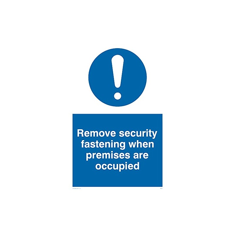 Pack of five - Remove Security When Occupied Sign -