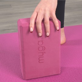 MYGA Yoga Block - Lightweight EVA Foam Yoga Brick - High Density Non-Slip Block for Yoga Poses, Pilates, Balance and Flexibility - Plum