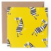 1 x Greeting Card - Yellow Zebra Animal Pattern -