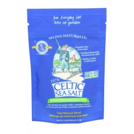 Selina Naturally Celtic Sea Salt SELECTION-fine ground ,light grey ,gourmet kosher ,shaker. - FINE GROUND-1/4 LB (4 oz )