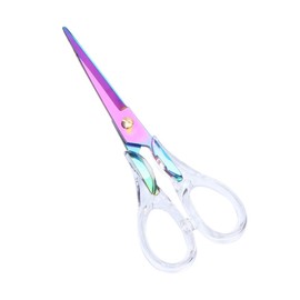 Stylish Acrylic Rainbow Multipurpose Scissors Stainless Steel 6.3 Inches Office Scissors Desktop Stationery for Cutting Heavy Duty Leather Arts Fabric Crafts Scissors (Rainbow)
