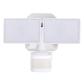EMANER Dusk-to-Dawn Security Lights with Motion Sensor, 5000K Daylight White, IP65 Waterproof Outdoor, 110V 120V Dual-Head Rotatable LED Flood Light for Porch, Garage, Yard, Driveway