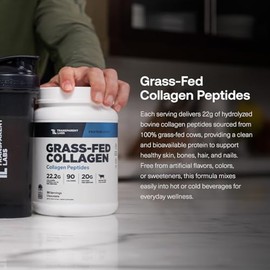 Transparent Labs Grass-Fed Collagen Peptides Powder - Chocolate Collagen Powder for Men & Women, 22G Grassfed Bovine Hydrolyzed Collagen Peptides for 