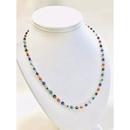 Evil Eye Protection & Good Look Cadena de Mas Ojos Necklace Evil Eye Gold Filled Ladies