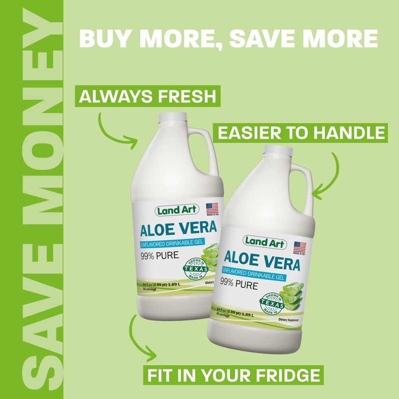 Organic Aloe Vera Drinkable Gel for Heartburn & Acid Reflux