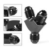 BOLUOYI Y Block Flare Fitting Adapter, AC Black Aluminum Alloy
