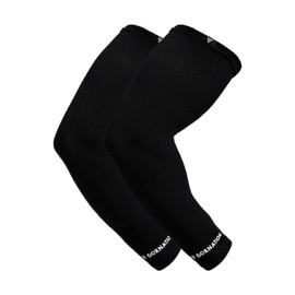 GORNATION Arm Sleeves - Long Elbow Wraps for Men & Women - Elastic Arm Warmers for Cycling, Calisthenics, Fitness - 1 Pair, black