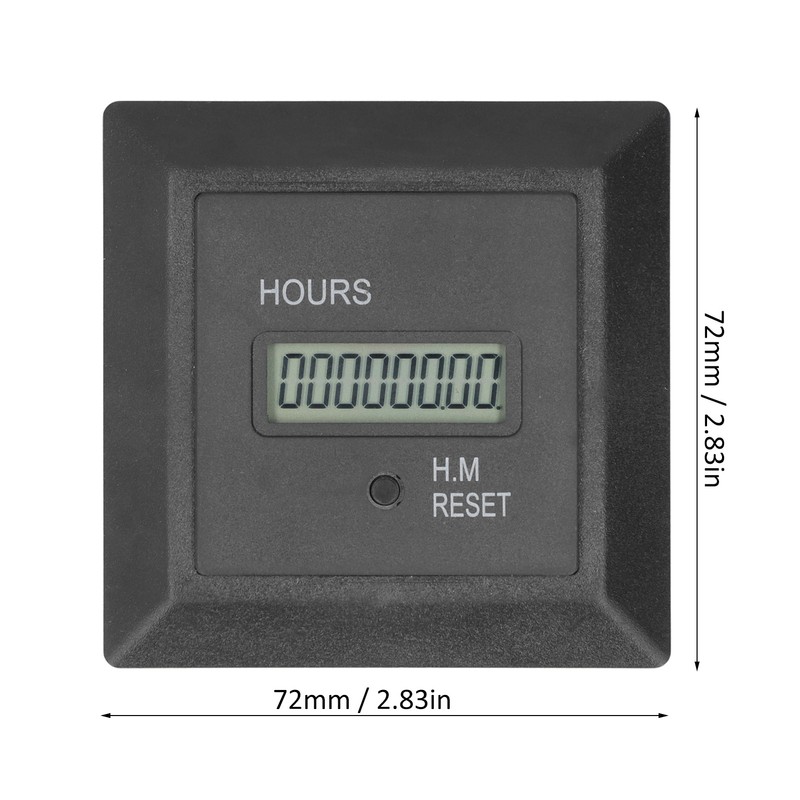 Hour Meter Digital Display Timer Hourmeter Gauge 0‑999999H 59M for