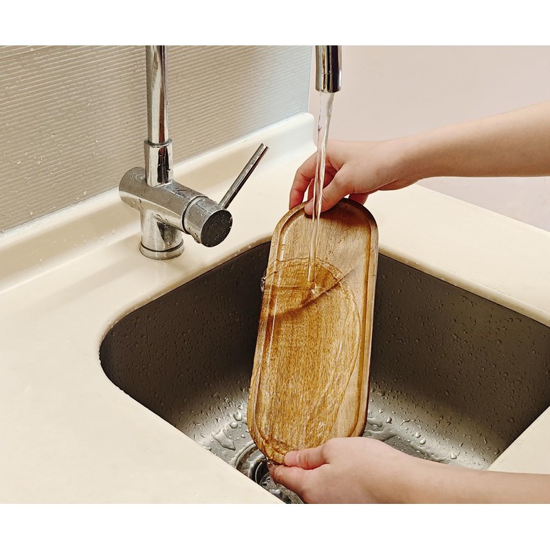 VSUINGO Small Wooden Oval Tray (11.3 x 4.1 inch), Mini