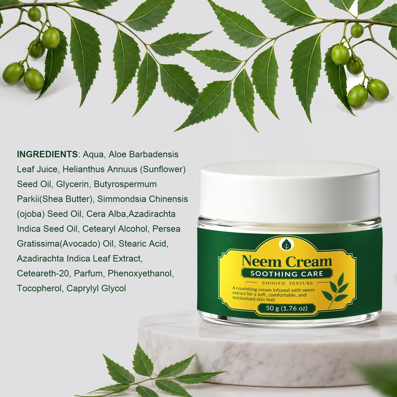 Neem Cream with Aloe Vera & Shea Butter, Moisturizing Face