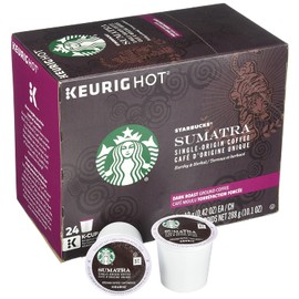 Starbucks Sumatra Dark Roast Single Cup Coffee for Keurig Brewers, 24Count
