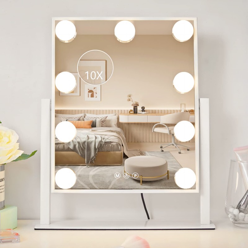 NUSVAN Vanity Mirror with Lights, Makeup Mirror with Lights,3 Color