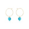 Apatite Raw Nugget Hoop Earrings in 14k Gold Fill