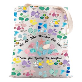JNIAP Sea Glass Hunter Gift Some Are Looking For Seaglass Tote Bag Beachcomber Gift (Looking For Seaglass)