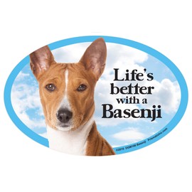 Prismatix Basenji Oval Dog Magnet for Cars