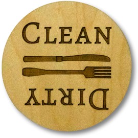 Livin Harmony Maple Wood Dishwasher Magnet Clean Dirty Sign Made in USA, Clean Dirty Magnet for Dishwasher Clean Dirty Sign, Washing Machine Magnets, Dishwasher Sign Dirty Clean Dishwasher Magnet