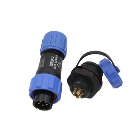 HangTon SP13 5 Pin Connector Solder Aviation Circular Waterproof IP68 Blue 5A Male Plug Female Chassis Socket for Outdoor Power