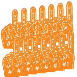 Cansybil 20 Pcs Mini Foam Fingers, We're Number 1 Finger Foam Fingers,Sports Fan Foam Finger,Cheerleader Foam Hands - Designed for all kinds of sports events, games, schools and stadiums (Orange)