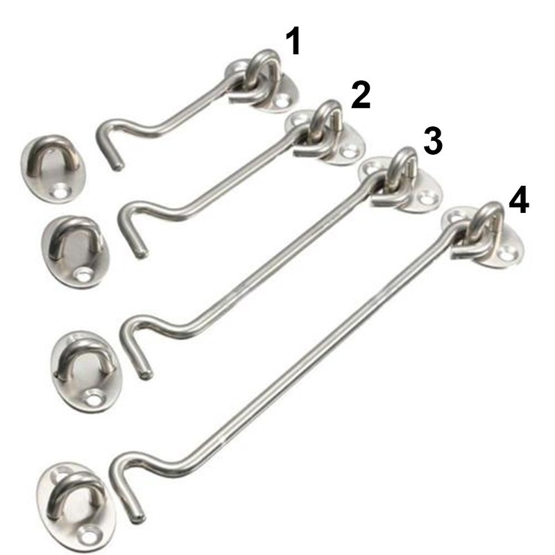 Cast Iron Galvanised/Silver Cabin Hook and Eye Shed Gate Door
