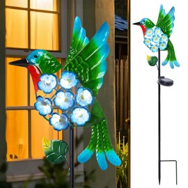 Solar Lights Outdoor Decorative Metal Solar Hummingbird Waterproof LED Metal Waterproof Garden Stake Lights for Walkway Pathway Lawn Patio Yard Decorations