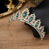 Princess Crystal Wedding Crown for Bride,Rhinestone Tiara Headwear Green Elf