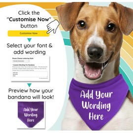 Spoilt Rotten Pets S2 Any Wording Of Your Choice Custom Dog Bandana, Scarf For Dogs & Cats (S2 Small Dogs Terrier, Shih-Tzu & Cockers)