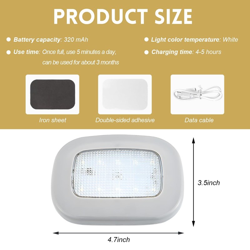 FSTURIOS Car Interior Ceiling Roof Light, Magnetic Wireless Dome Map