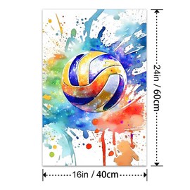Bvkilrvc Unframed Canvas Wall Art, Colorful Volleyball Sport Wall Decor Print Painting Gift Wall Living Room Bedroom Home Office Decoration Painting Unframed 16x24inch