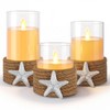 Baquler 3 Pcs Beach Starfish Plastic Flameless LED Battery Candle