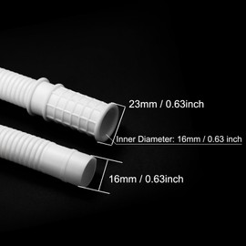 sourcing map Universal Air Conditioner Drain Hose 16mm ID 4.9ft with Clamp for Air Conditioning Washing Machine White