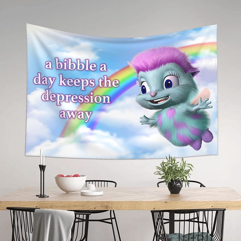 FENDROM Bibble Meme Tapestry Bibble Happiness Novelty Wall Hanging,Blanket Decorative