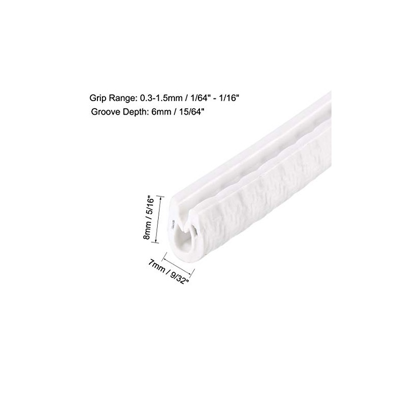 uxcell Edge Trim U Seal White PVC Plastic U Channel