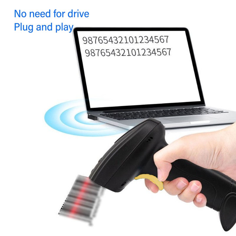 Wireless Barcode Scanner 2.4G USB 1D 2D Handheld Drive Free