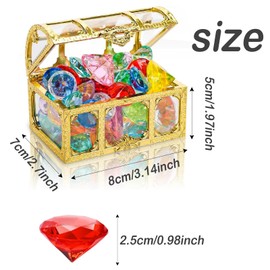 30PCS Diving Gem Pool Toy, Colourful Diamonds Set Gem with Treasure Pirate Chest Box Treasure Hunt Toy for Crafts Party Summer Swimming Toys Birthday Swimming Pool Party Christmas Easter Prizes