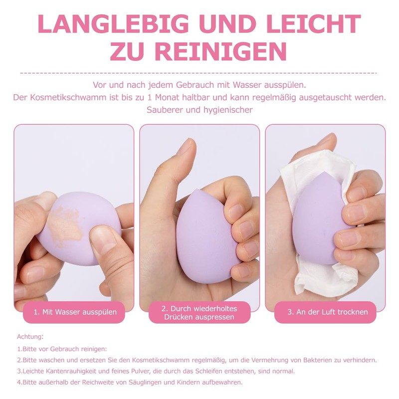 8-Piece Make Up Sponge Set, Beauty Mixer, Large Make-Up Egg