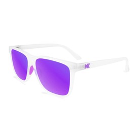 Knockaround Fast Lanes Sport - Polarized Running Sunglasses for Women & Men - Impact Resistant Lenses & Full UV400 Protection, Jelly Clear Frame/Purple Lenses
