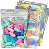 100 PCS Holographic Resealable Bags - RAINFLOW Small Holographic Bags