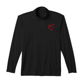 Love Heart Graphic Red Heart Valentines Day Performance Quarter-Zip Top