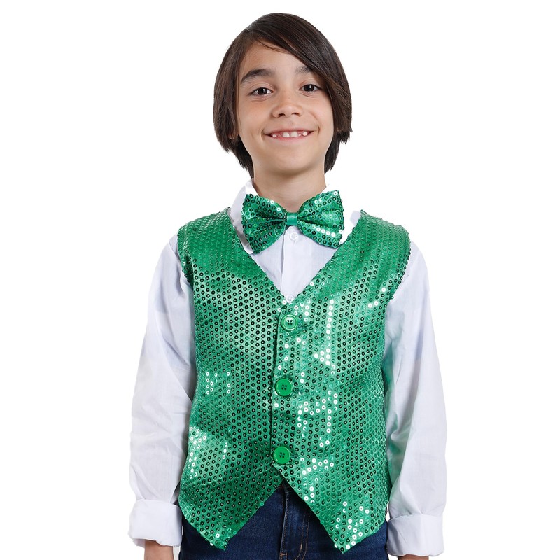 Carnavalife Boys Girls Sequin Vest Hip Hop Vest Costume for