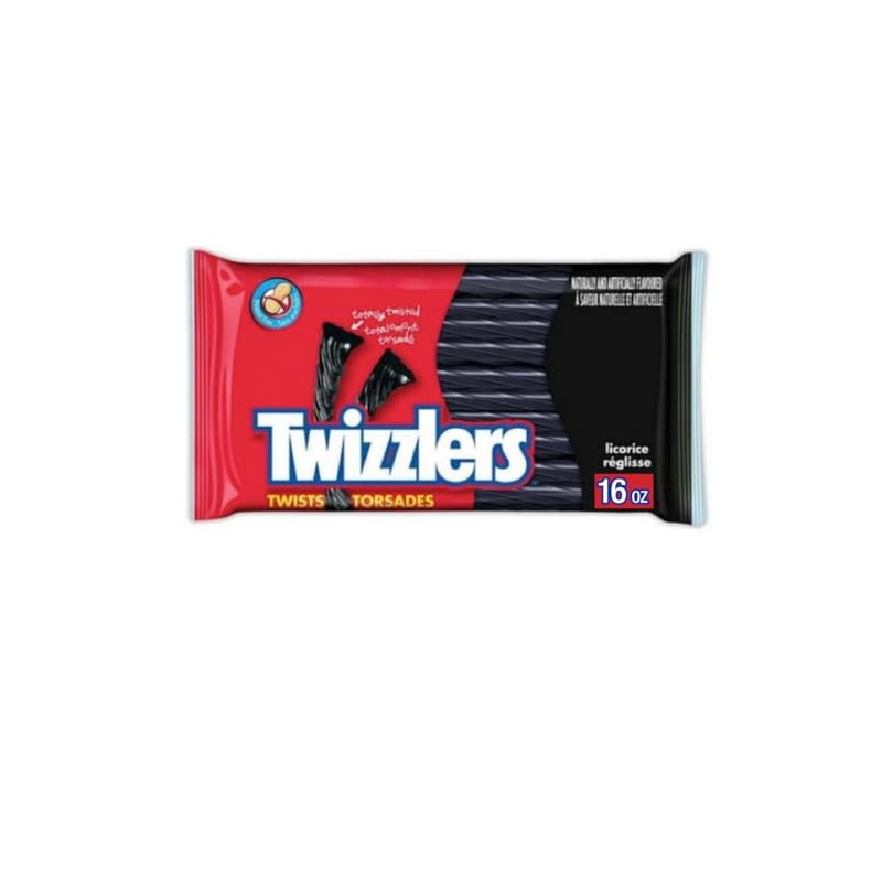 Twizzlers Black Licorice Twists (Pack of 4)