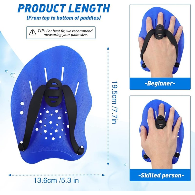 1 Pair Swimming Paddle Hand Paddle Swimming Practice Paddle Swimming