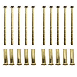 Universal Hardware M4 Door Handle Screws Brass with Bolt Connecting Sleeve Male to Female for Door Handle, Knobs Escutcheons and Others (Pack of 10)
