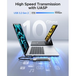 ORICO M.2 NVMe SSD Enclosure, Tool-Free USB 3.2 Type-C 10Gbps to M.2 SSD Enclosure for M Key/B+M Key PCIe SSD,Support 2230/2242/2260/2280, Up to 4TB-TXM2-C3