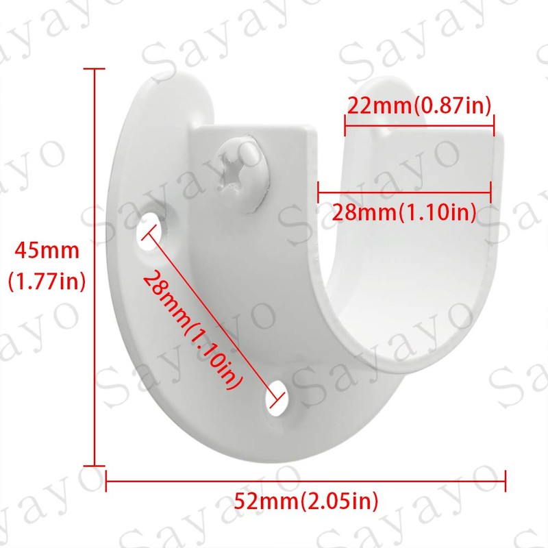 Sayayo Wardrobe Bracket Heavy Duty Stainless Steel Shower Rod Holder