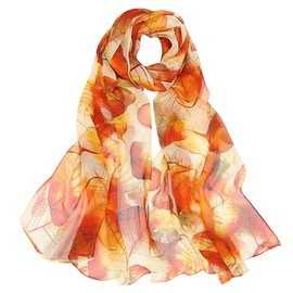 BLURBE Chiffon Scarf Women - Ladies Scarves Lightweight Floral Print Chiffon Scarfs Shawls and Wraps for Womens Spring Autumn