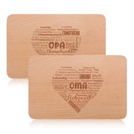 Set of 2 Gift Ideas for Grandma and Grandpa with Engraving – Wooden Breakfast Board as Christmas Gifts – Compliments of Love
