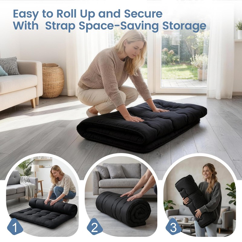 GORTUPI Twin Size Japanese Futon Mattress Foldable Topper Mattress for